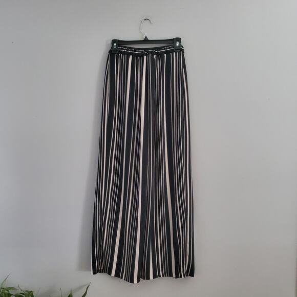 Bar III Wide Leg Pull On Tie Front Striped Pants M - Picture 2 of 7
